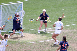 Asa Goldstock had 11 saves in the defense-heavy ACC title game against North Carolina.